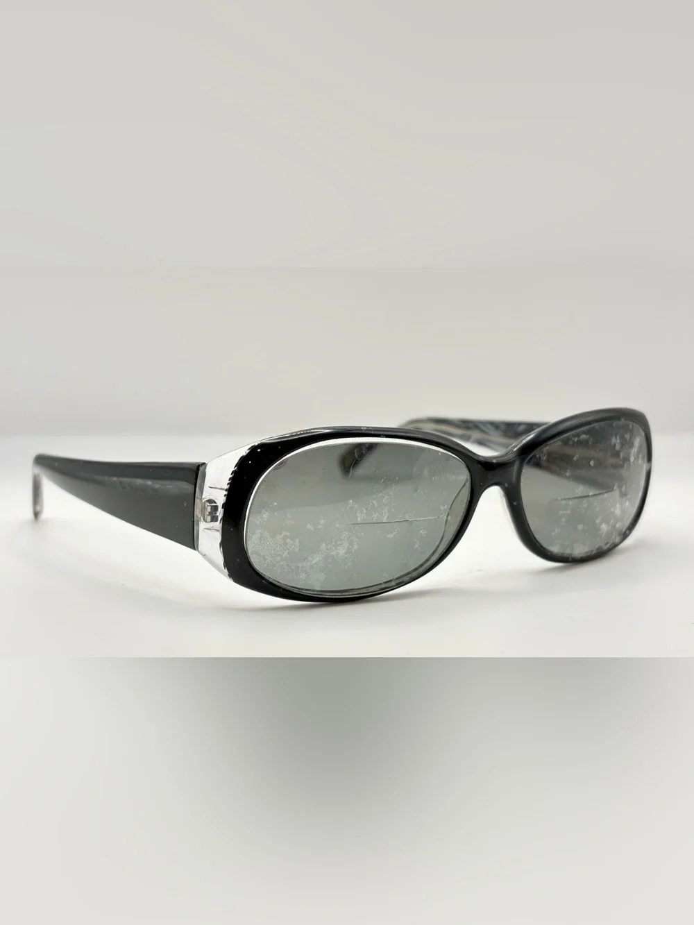 Anne Klein Black Oval Sunglasses Frames Only
